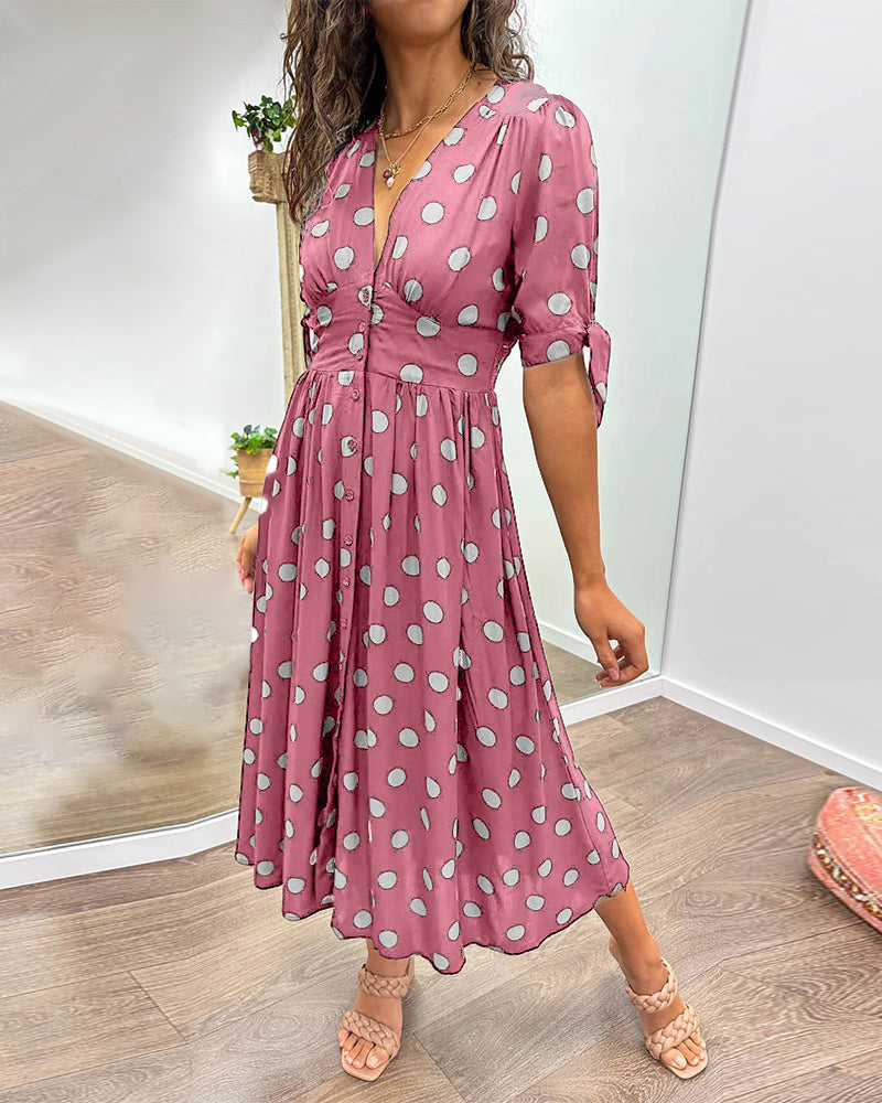 Ania | Elegancka Sukienka w Grochy