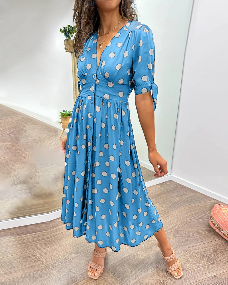 Ania | Elegancka Sukienka w Grochy