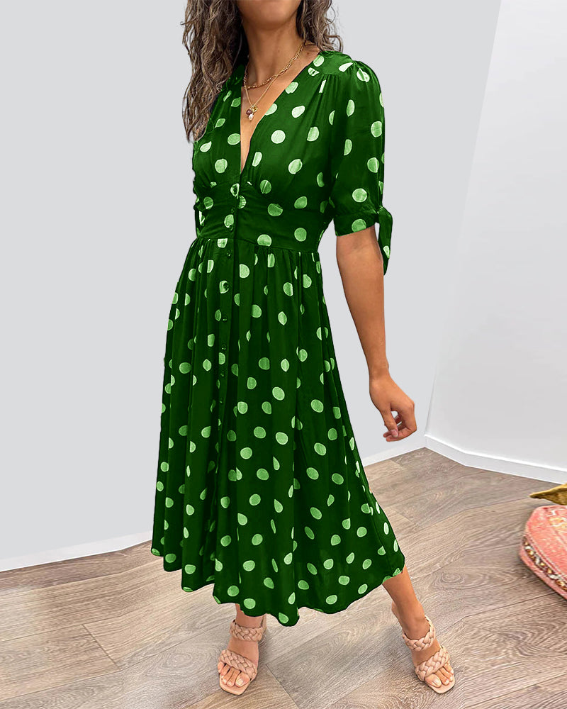 Ania | Elegancka Sukienka w Grochy