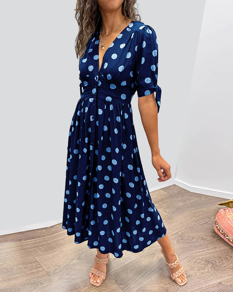 Ania | Elegancka Sukienka w Grochy