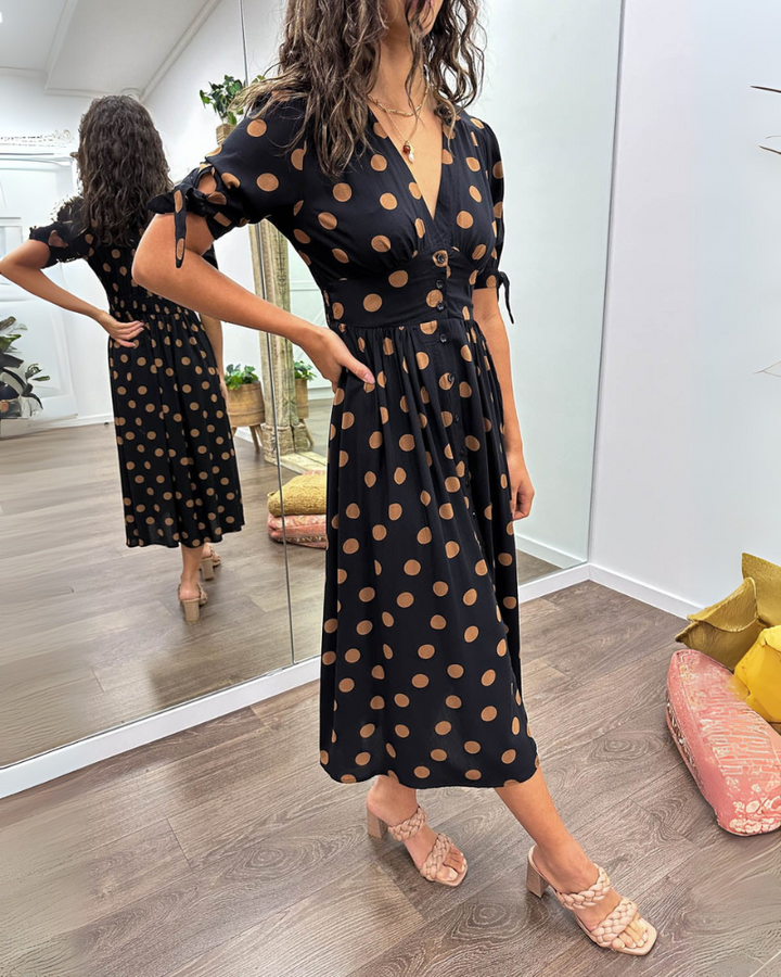 Ania | Elegancka Sukienka w Grochy