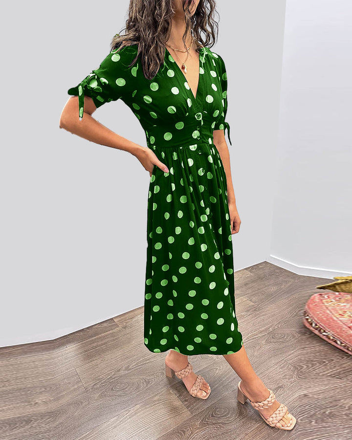Ania | Elegancka Sukienka w Grochy