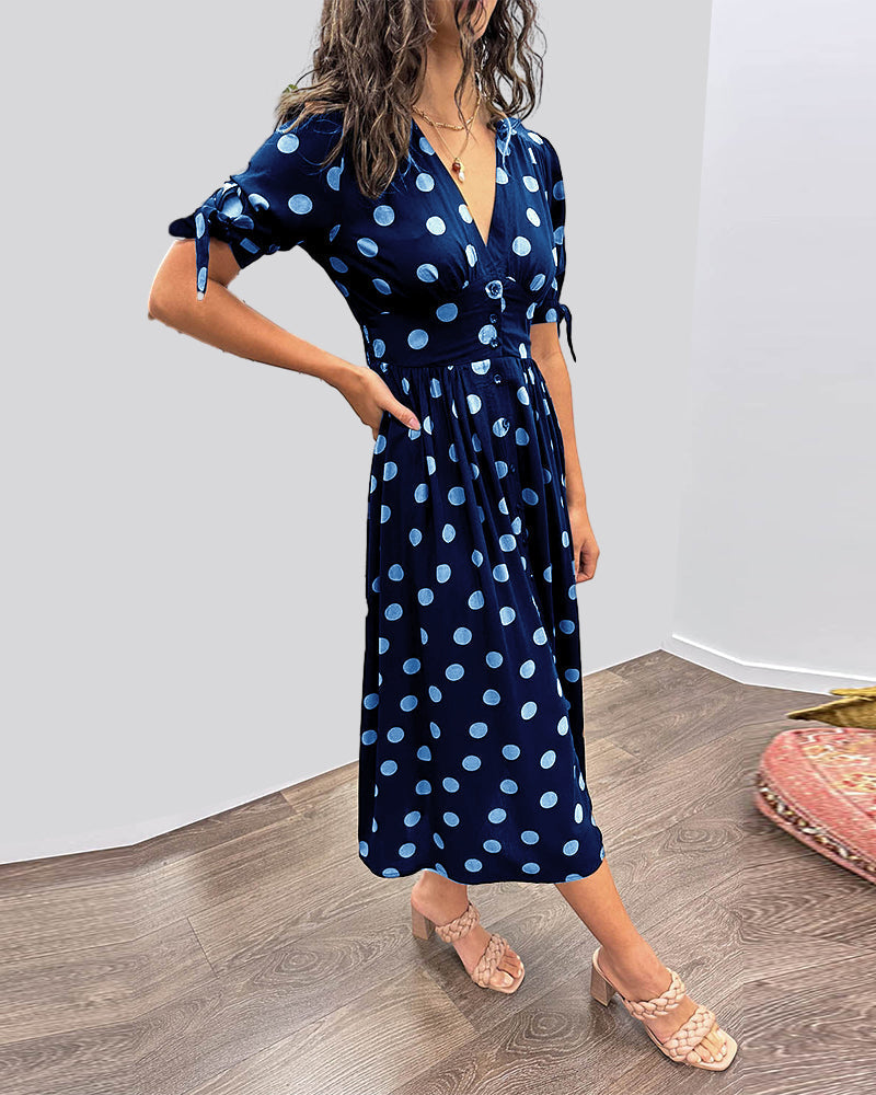 Ania | Elegancka Sukienka w Grochy