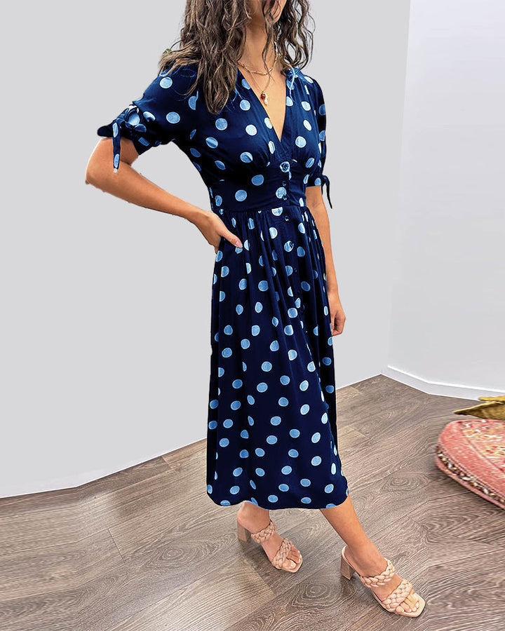 Ania | Elegancka Sukienka w Grochy