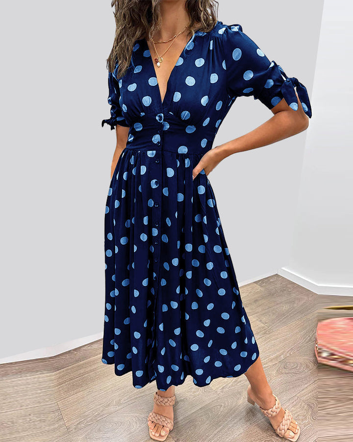 Ania | Elegancka Sukienka w Grochy