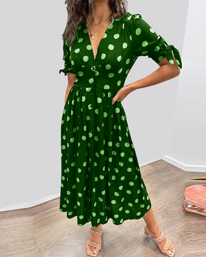 Ania | Elegancka Sukienka w Grochy