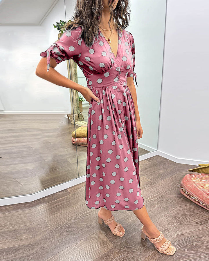 Ania | Elegancka Sukienka w Grochy
